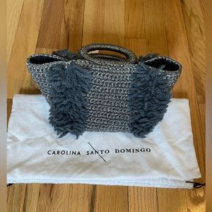 Carolina Santo Domingo Corallina Wool & Lurex Silver bag
